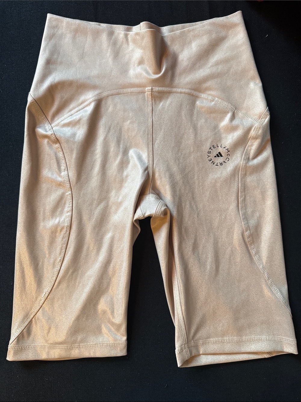 ADIDAS BY STELLA MCCARTNEY Shiny Cycling Tights/Shorts Copper Metallic Sz M
